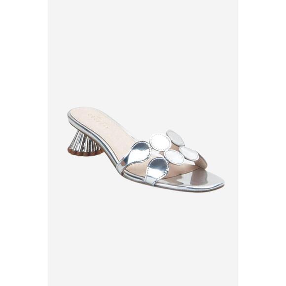 NEW CECELIA NEW YORK women's bunny heel in silver speccio